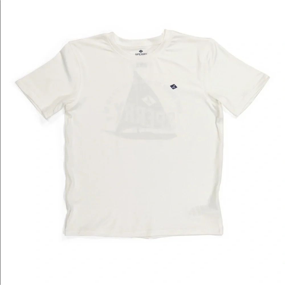 Sperry Kids Boys Rashguard Swim Top Large L Big Boy Swimwear 14/16
